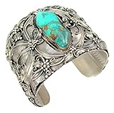 COSJOOHY Pulsera de moda para mujer, chapada en rgentio, corazón y turquesa comprimida, joyería de moda, turquesa antigua, pulsera de moda para mujer