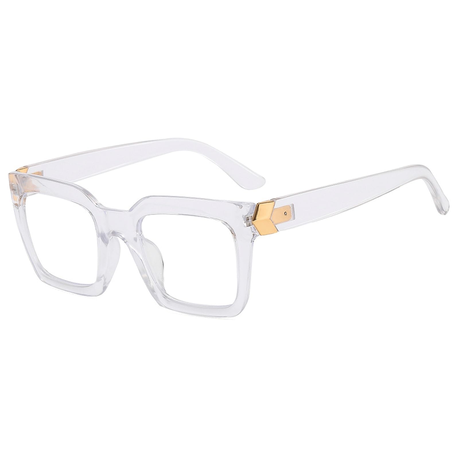 KLJUddGY Trendy Eyewear Frames Anti-Blue Light Glasses Spectacles for Computer Non Prescription Eyeglasses Full Rim Reading Glasses(Wei�)