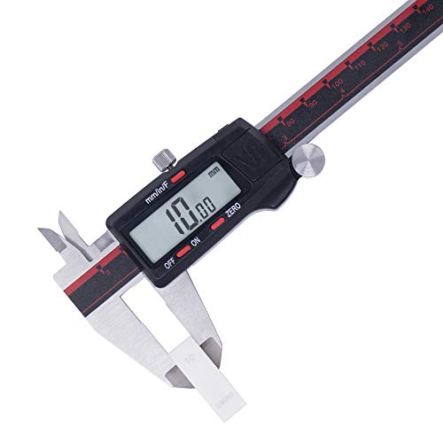 Vinca Dcla-0605C Electronic Digital Vernier Caliper With Nist Traceable Calibration Certificate Inch/Metric/Fractions 0-6 Inch/150 Mm Stainless Steel Extra Large Lcd Screen Auto Off Measuring Tool #TOP4