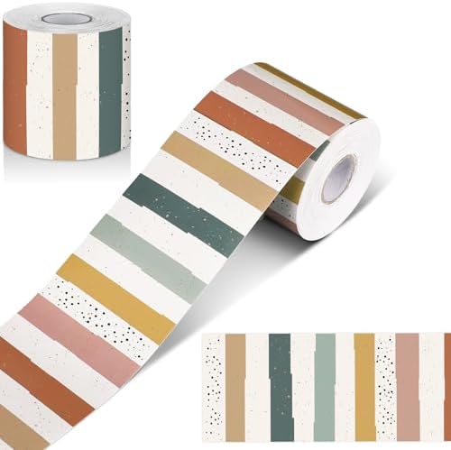 Board Decor Classroom Bulletin Board Borders 6-Roll Set - 196ft Colorful Scalloped Trim With 200 Glue Dots Scalloped Classroom Borders - View #5