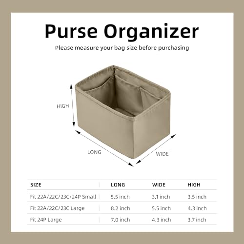 Image of DGAZ Silk Purse Organizer Insert Fits Chanel Duma Bags,Silky Smooth Bag Organizer,Luxury Handbag & Tote Shaper(Gris tourterelle,22A /22C /23C Large)