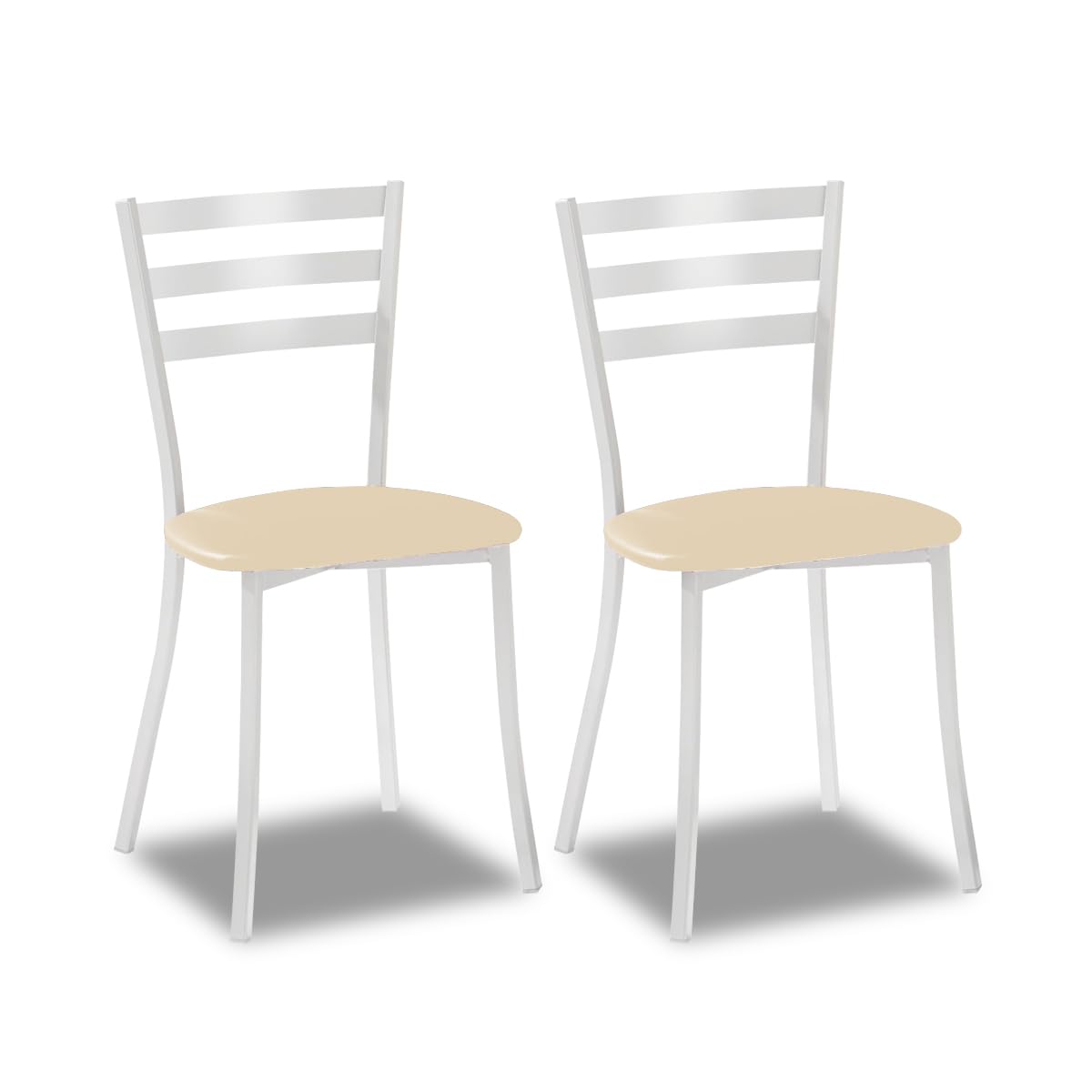 ASTIMESA SCMBLBG Due sedie da cucina, metallo, beige, altezza della seduta 45 cm