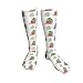 Acuarela perezoso plátano babosa cojín calcetines de tripulación deporte esencial que absorbe el trabajo para hombres y mujeres, Negro, Talla única
