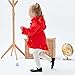 famuka Winter Baby Girl Jackets Thick Fleece Lined Winter Coat Cute Ruffled Outwear (Red, 6-12 months)