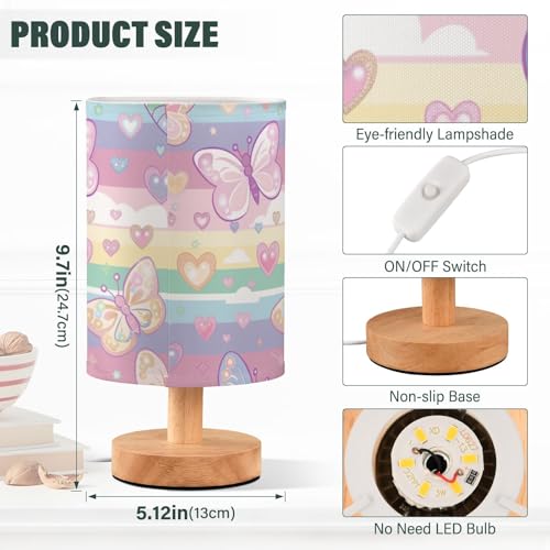Lámpara de mesa lectura con diseño cartoon mariposas miniatura 3