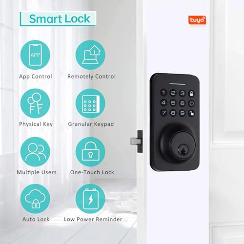 Swokely Smart Door Lock 4 Unlocked Ways tuya BT Connection APP Unlock Password Unlocking for Homes Apartments - Image 3