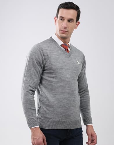Image of Monte Carlo Men's Regular Fit Pullover | Solid V Neck Style | Full Sleeves Pull On | Warm & Stylish Winter Fashion Sweater | Winter Sweater for Men's
