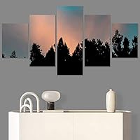 SIGNWIN 5 Panel Canvas Wall Art Landscape Mountain for Home Decorations Ready to Hang - 60