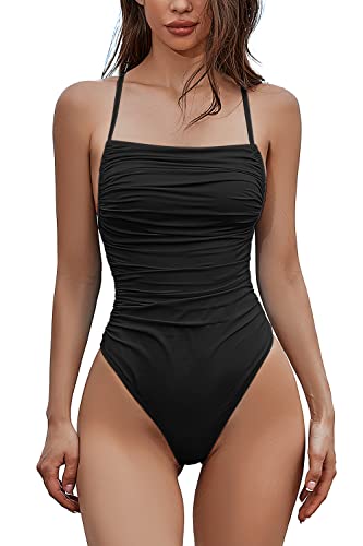 Almaree Badeanzug Damen Bauchweg High Waist Einteilige Bademode Badeanzüge...