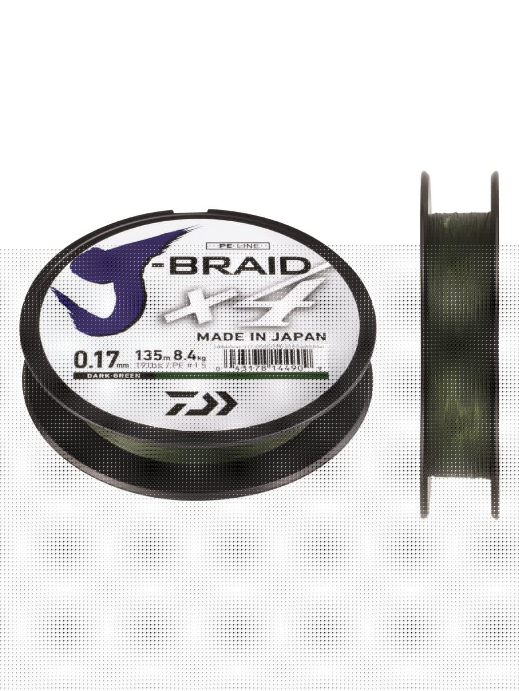 Daiwa J-Braid X4 Braided Fishing Line - Dark Green, 0.07 mm, 270 M — image 1