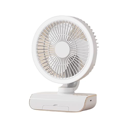 Ventilador de refrigeración multifuncional para montaje en pared, potente ventilador de textura ABS, 5 velocidades, adecuado para viajes, oficina y escritorio de uso en interiores, con batería