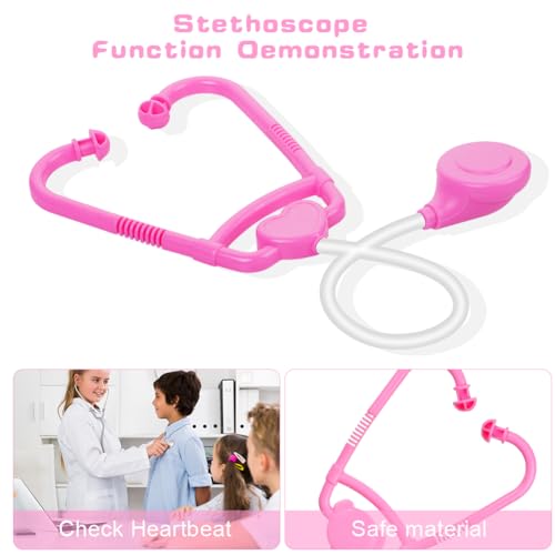 OSDUE Doctors Set for Kids 34PCS Kids Doctors Kit with Nurses Costume, Kids Doctors Set Case Educational Toys Age 3 - Image 4