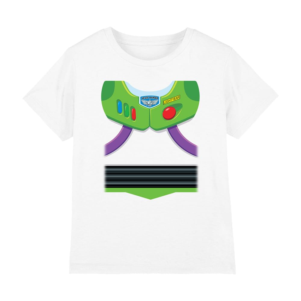 Toy Story Buzz Astral Kostium Unisex Koszulka Dziecięca, Biały, 12-13 lat, biały, 12-13 lat