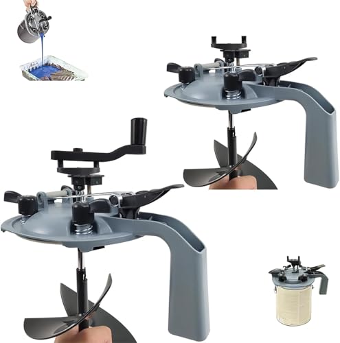 2 PCS 4L Mixing Mate Paint Lid with Paint Pouring Spout and Mixing Blade, 1 Gallon Universal Paint Shaker, for Stirring, Storing and Pouring, with Hand Crank