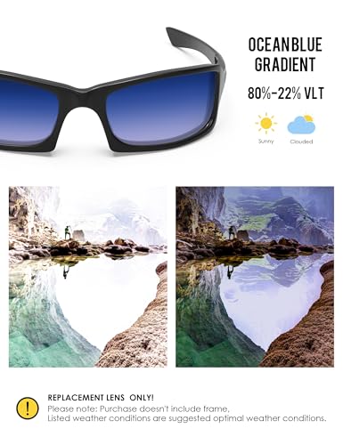 Image of BLAZERBUCK Polycarbonate Replacement Lenses for Oakley Fives Squared(4+1) OO9238 -Ocean Blue Gradient