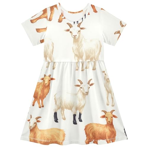 Boccsty Goats Black Brown Baby Girls Dress Kids Toddler Sundress Party Summer Dresses 2T