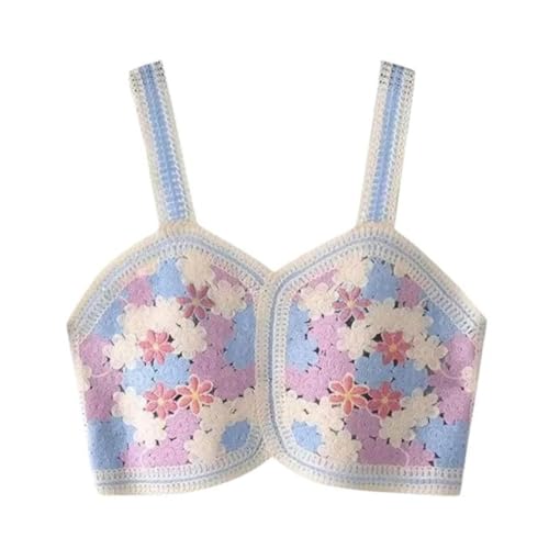 Image of NAIADES Women's Handmade Crochet Crop Top, Sleeveless Top for Women,Comfortable Fit
