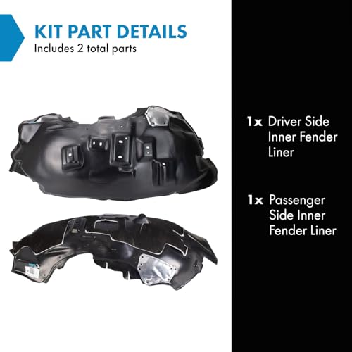 Image of TRQ Inner Fender Liner Set Compatible with 2018-2020 Ford F-150 FO1248162 FO1249207