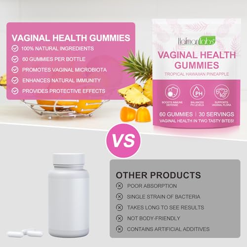 Image of Vaginal Probiotics Gummies for Women, PH Balance for Women, Hawaiian Pineapple Gummies for PH Health, Improve Immune, Women's Vaginal Health Supplement, 60 Gummies