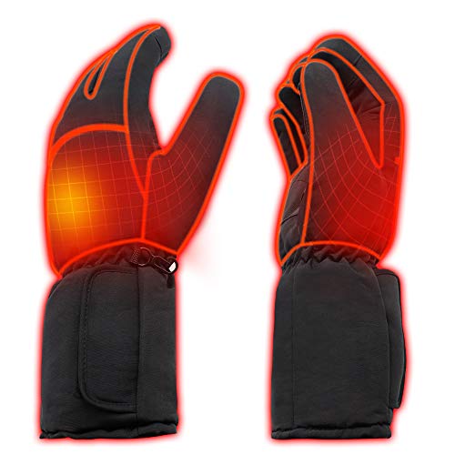 Rabbitroom Mens Winter Electric Heated Gloves AA Battery Power Heating Gloves Warm Thermal