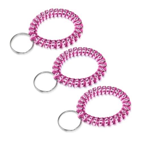 Image of TENOC Spiral Coil Keychain, Anti-lost Key Chain Holder Lanyard Cord for Sauna Outdoor Sports and Gym Pool