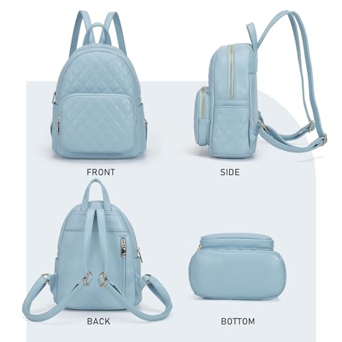Image of Quilted Small Backpack for Women PU Leather Casual Handbag Daypack Purse | Stylish Quilted Design, water-resistant premium PU leather, matches all daily outfits, lightweight for everyday carry