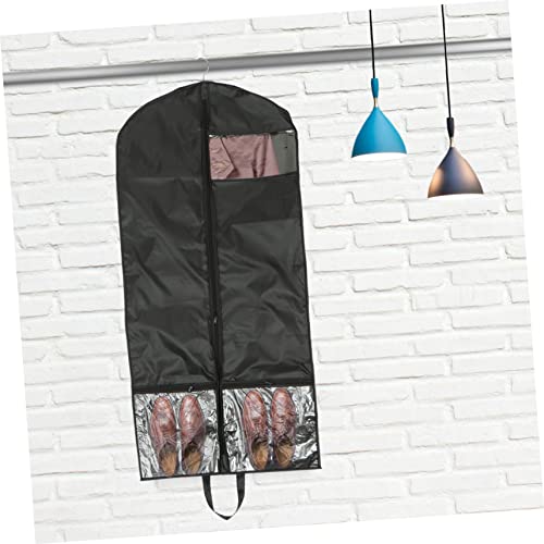 Garneck Black Polyester Clothes Cover Pockets Folding Garment Bag Side Panels for Suits and Dresses Practical Storage Solution for Organizing Clothing2