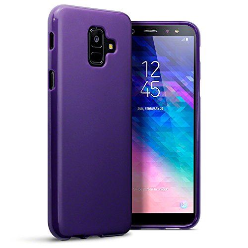 TERRAPIN Funda Compatible con Samsung Galaxy A6 2018 Protectiva de Silicona Gel TPU Estrecha - Morado Oscuro Acabado Mate