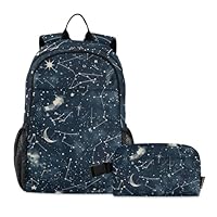 ALAZA Space Galaxy Constellation Cloud Backpack for Kids School Bag Girls Boys Teens Backpack with Lunch Bag Set Daypack Travel Laptop Backpack