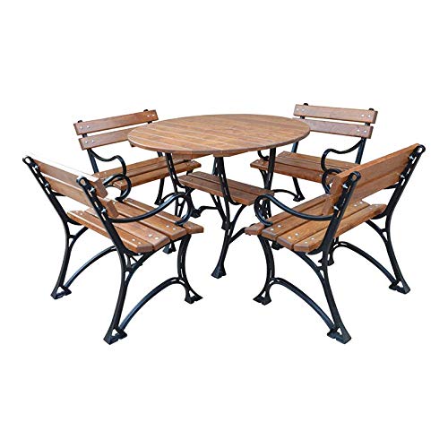 Krakwood Ensemble de table ronde de jardin avec quatre fauteuils Cover