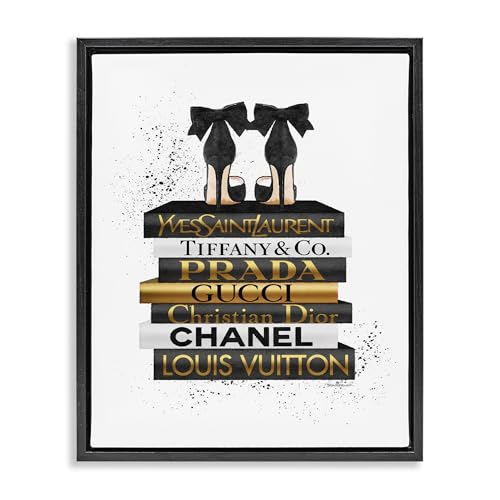 Image of Glam Bookstack Animal Print, 24 x 30 Inch Canvas in Floater Frame