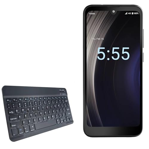 BoxWave Keyboard Compatible with Orbic Joy 4G - SlimKeys Bluetooth Keyboard, Portable Thin with Chiclet-Style Keys - Jet Black