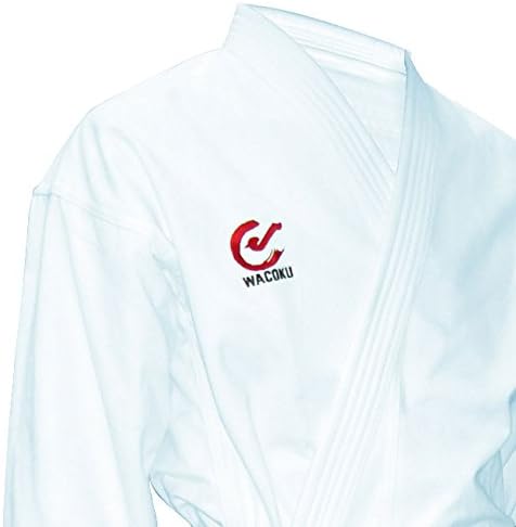 Playwell WKF Karate Competition Approved Snap Effect White Uniform - (10oz)