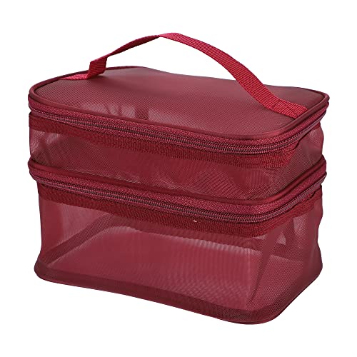 1 Pcs Travel Makeup Bag, Travel Toiletry Organizer, Makeup Brush Holder, Makeup Organizer Bag, Toiletry Bag, Waterproof Polyester, Red