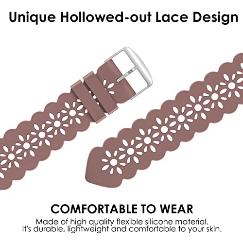 Image of Lace Silicone Bands Compatible with Apple Watch Bands for Women | Slim Thin Hollow-out Wristband for iWatch Series 11 10 9 Ultra 8 SE 7 6 5 4 3 2 1 38mm 40mm 41mm 42mm 44mm 45mm 46mm 49mm