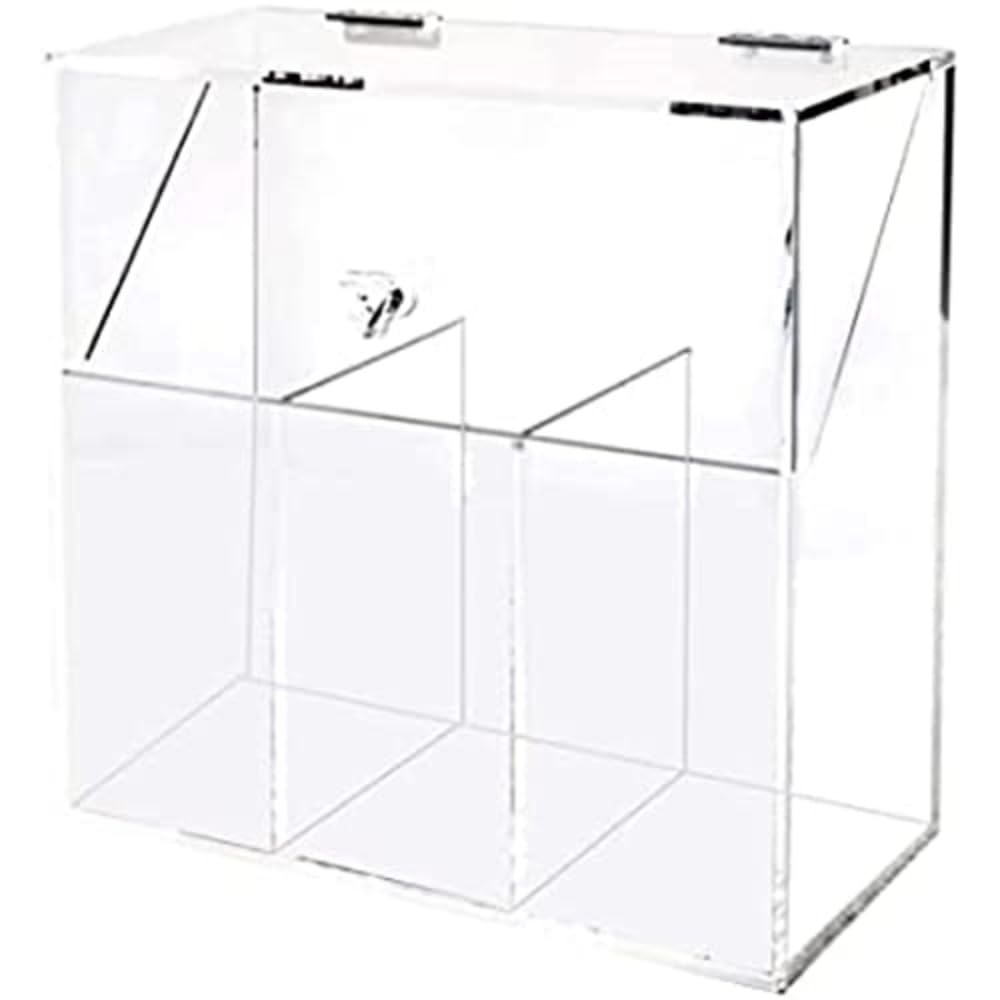 XzhixiangKing Makeup Brush Organizer, with 3 Brush Compartments and Dustproof Lid, Acrylic Transparent