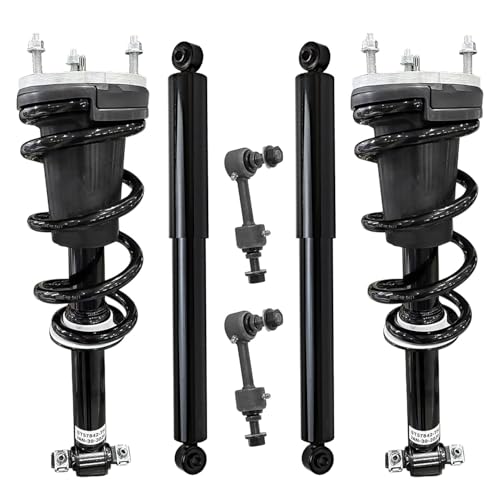 Image of Detroit Axle - 4WD Struts Shocks Kit for 2019 2022-2023 Chevy Silverado 1500 GMC Sierra 1500, 2022 Silverado 1500 LTD Sierra 1500 Limited, 2 Front Struts w /Coil Spring 2 Rear Shocks 2 Front Sway Bars