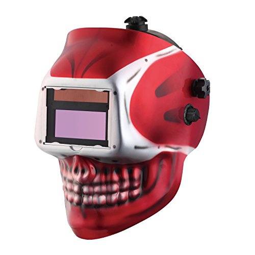 KOOLWOOM Solar Power Auto Darkening Welding Helmet SKULL designed with 2 Arc Sensors