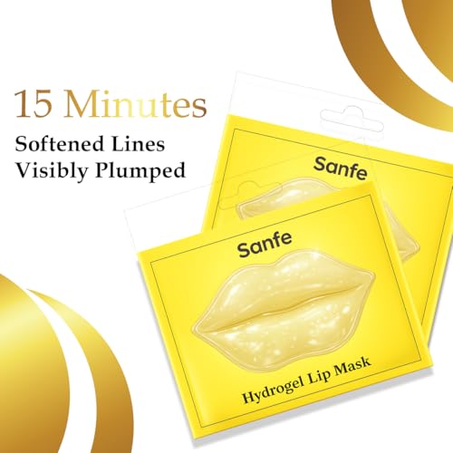 Image of Sanfe Hydrogel Lip Mask | Pack of 1 | Hydrating Care Treatment Patch for Dry Lips Routine | LipBalm & Gloss Alternative | Korean Style Sheet for Soft Smooth Texture | Skincare for Women