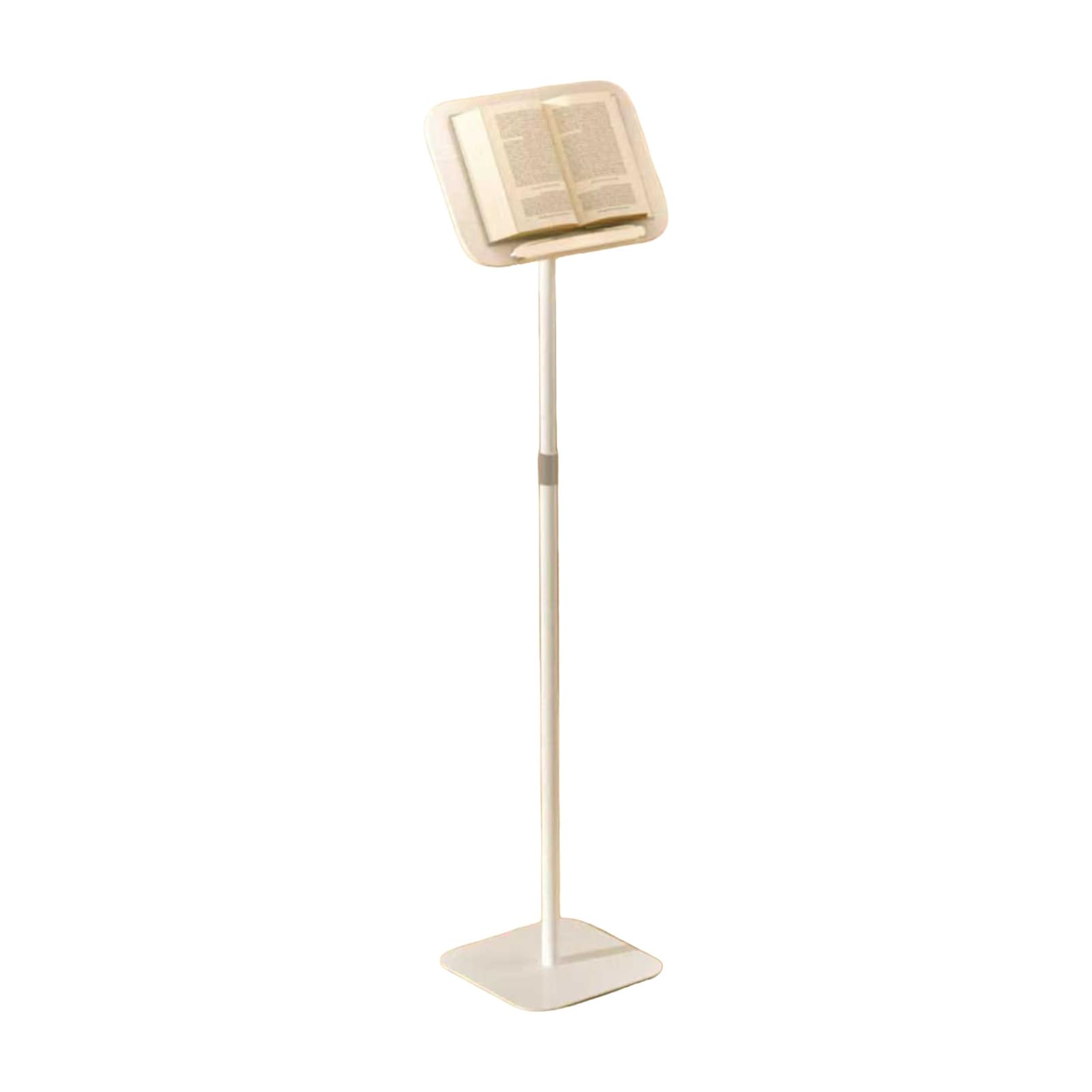 Leggio da Terra con fermapagine, Supporto per Libri da Comodino/Divano, Altezza Regolabile da 50 a 170 cm, per tavolette di spartiti Musicali (Bianco, 50-100 cm)