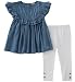Calvin Klein Girls' Little Tunic Set, Blue/White Denim, 6X