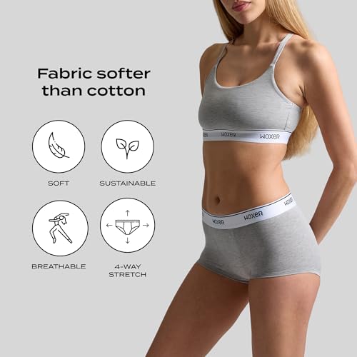 Image of Woxer Womens Boxer Briefs Underwear - Ultra Short Boyshorts Panties, Modal Fabric, Chafe-Free, Boxers for Sleep & Gym