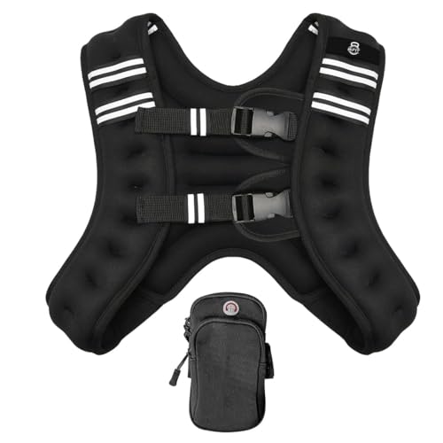 Image of B Fit Adjustable Weighted Vest for Men Women, Rucking Weight Vests Adjustable for Running, Training Workout, Jogging, Walking (Fixed Weight Black, 10 Kgs)