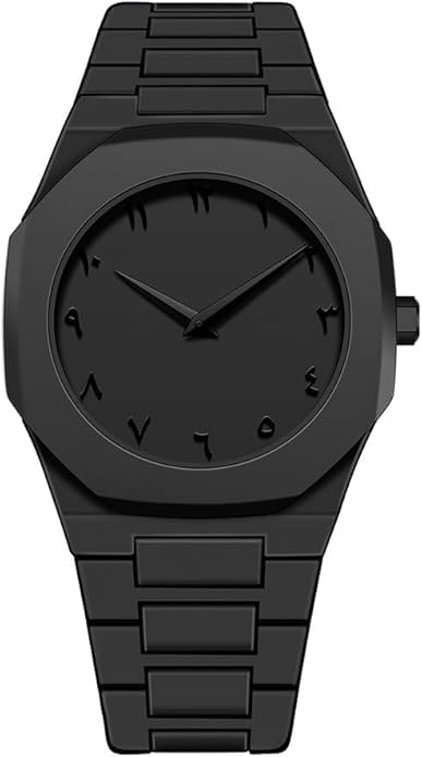 Aura Men's Watch with Arabic Numerals Matte Black Minimalist Analog Watch | Trending Wristwatch