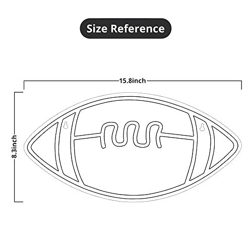 Image of Lumoonosity Football Neon Sign - Football Neon Light for Boys' /Teens' Bedroom, Game Room, Bar, Wall, Football Room Decor - Football Led Signs for Fans - Cool Sports Decor Signs - 15.8 x 8.3-inch