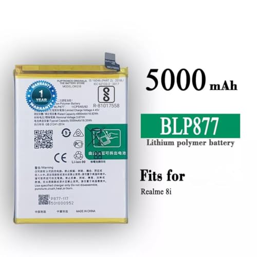 Image of THE BATTERY STORE Original BLP877 Battery for Realme 8 /8i Battery with 1 Year Warranty****(PP181)