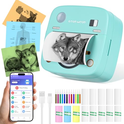 Comuis Sharp Mini Imprimante Photo Portable, imprimante Thermique instantanée sans Fil Bluetooth...