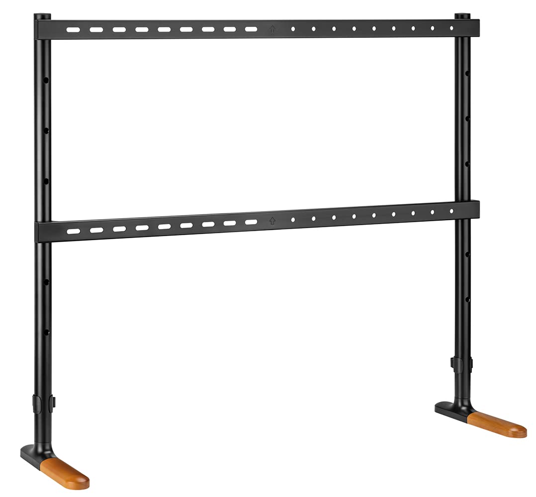 mywall Supporto TV HT27L, supporto TV per schermi 70-90 pollici, supporto per TV con effetto legno e cuscinetti antiscivolo, supporto universale per TV con carico fino a 60 kg