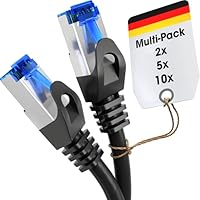 KabelDirekt Netzwerkkabel – Überträgt maximale deutsche Glasfaser-Geschwindigkeit – Netzwerk, Ethernet Kabel, LAN & Patch Kabel – 2x 10m – In 0,25-30m – Gigabit-Netz, Router/Modem, RJ45 (silbern)