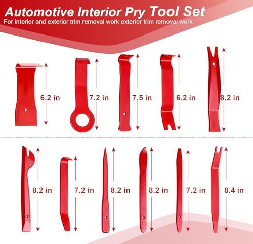 XQX 19 Stück Trim Removal Tool Set, Automotive Clamp Fastener Removal Kit, Pry Tool Repair Kit, Fastener Clamp Removal Automotive Tool für Panels, Stereos, Dashboards, Clips